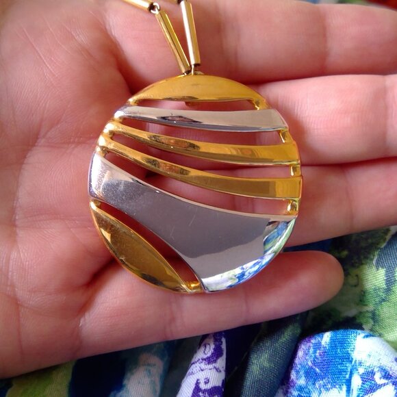 Monet Gold and Silver Tone Necklace - Picture 3 of 4